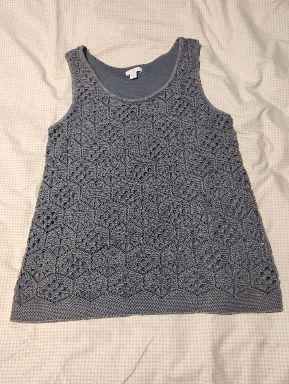 J. Jill Blue Crochet Tank Top